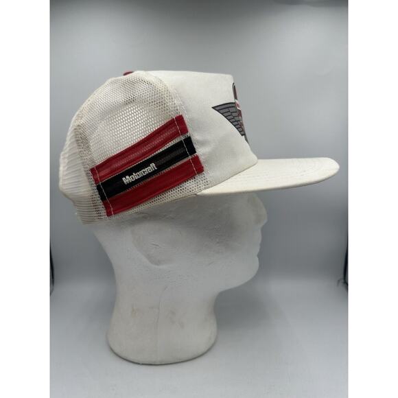 Vintage Ford Motorcraft Air Force 3 Stripe Snapback Hat Identity Tag USA Made - Picture 4 of 14